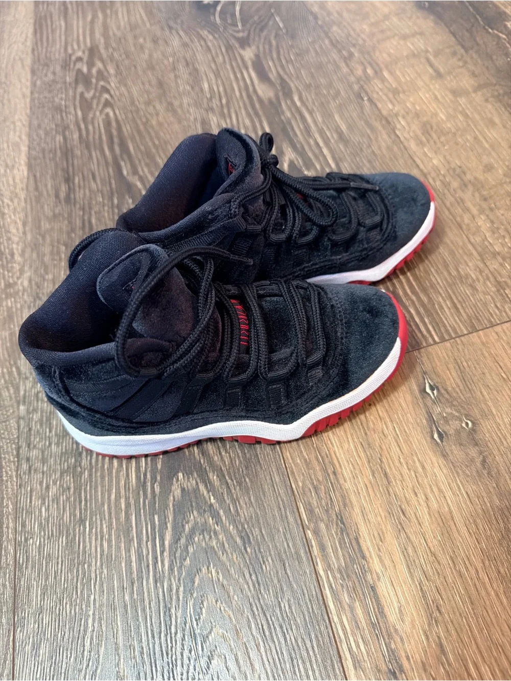 Jordan Kids Black and Red Sneakers